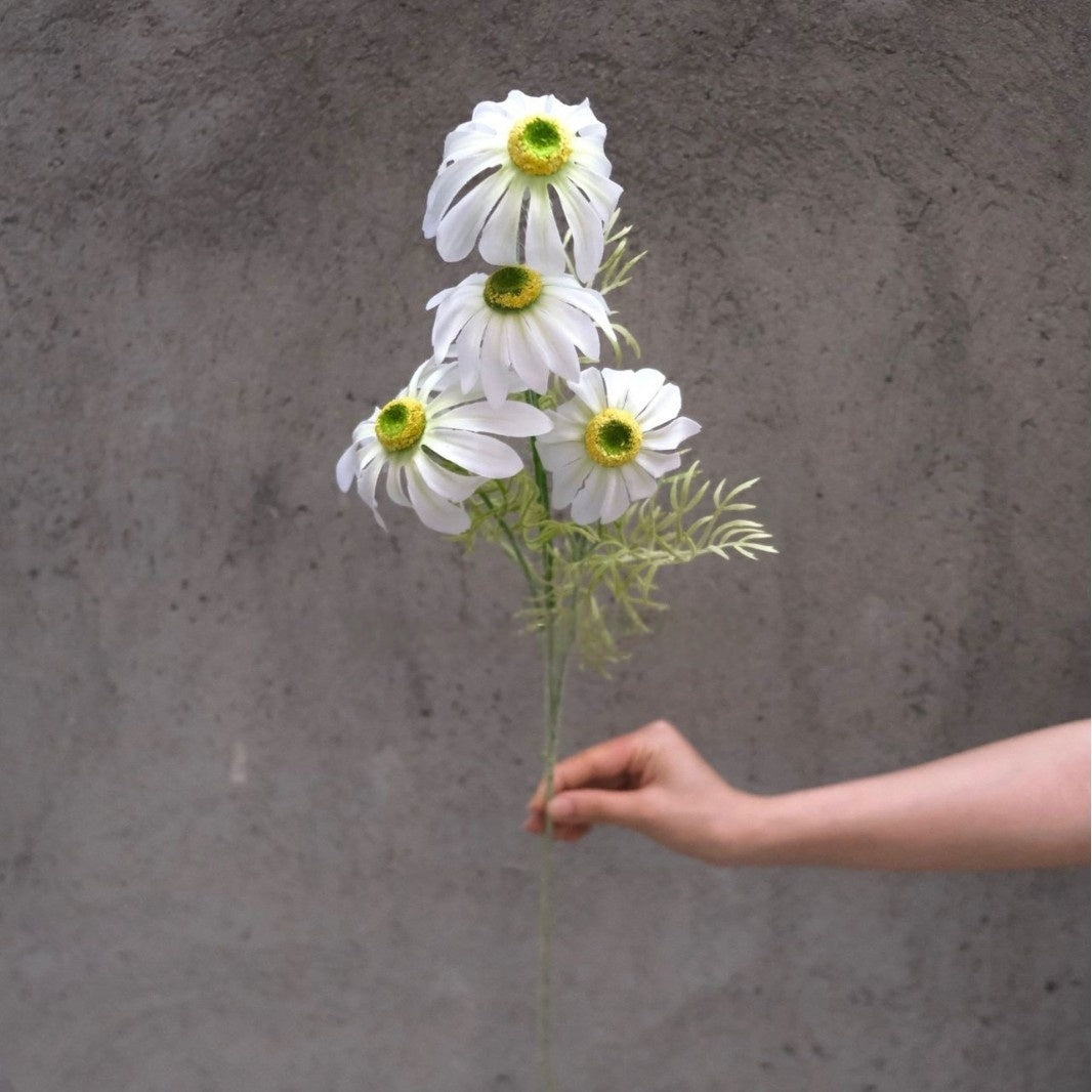 Valar Flower Faux Cat Eye Daisy Bouquet – Lifelike Chamomile-Inspired Sunflower Spray FS-1079