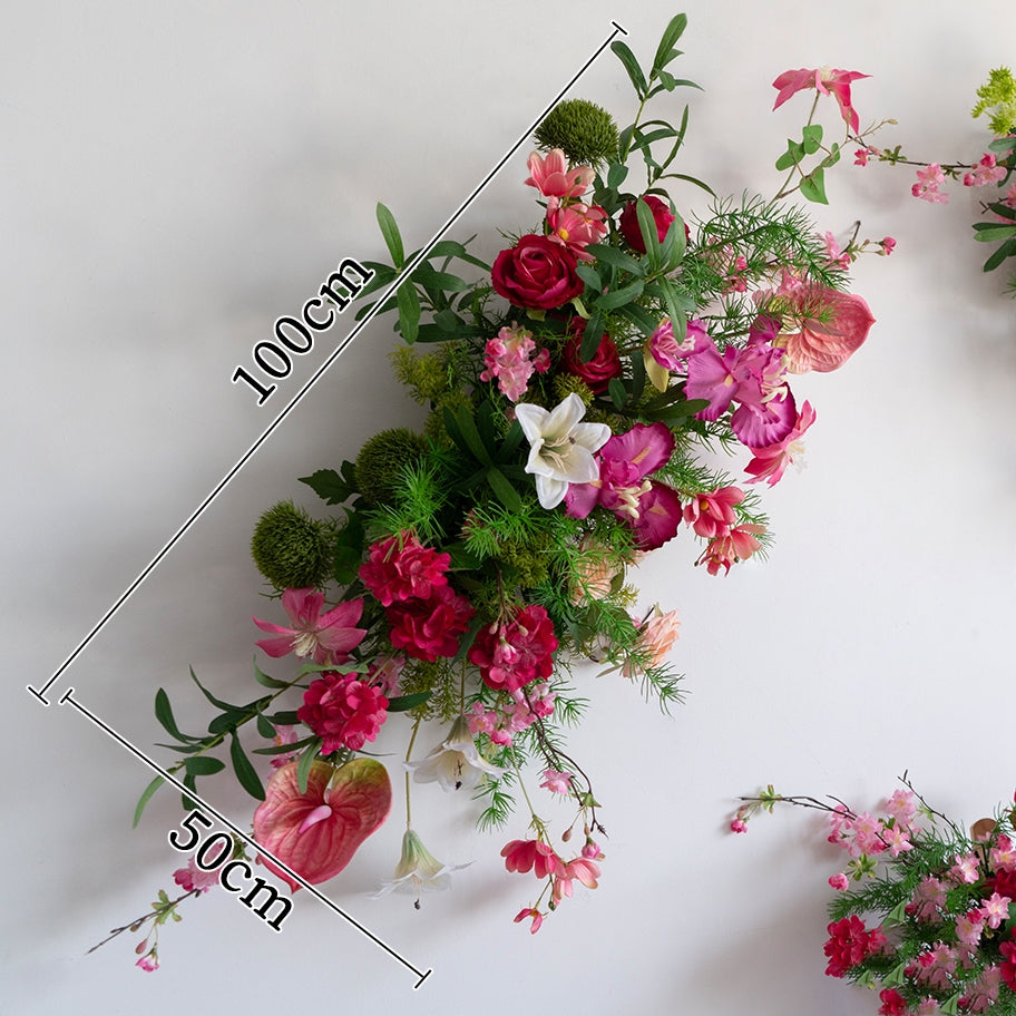 Pink & Fuchsia Faux Flower Arrangement – Vibrant Wedding Welcome Sign & Table Styling Set FA-271