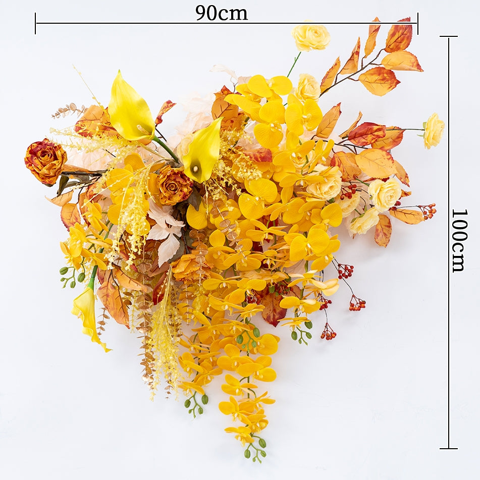 Valar Flower Warm Autumn Yellow Artificial Flower Hanging Set for Ceremony, Reception & Home Decor FA-306