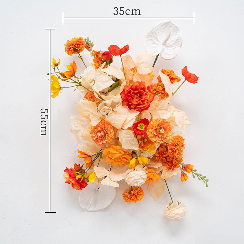 ValarFlower Orange Artificial Floral Installation Set, Wedding Ceremony Backdrop Decor FA-364