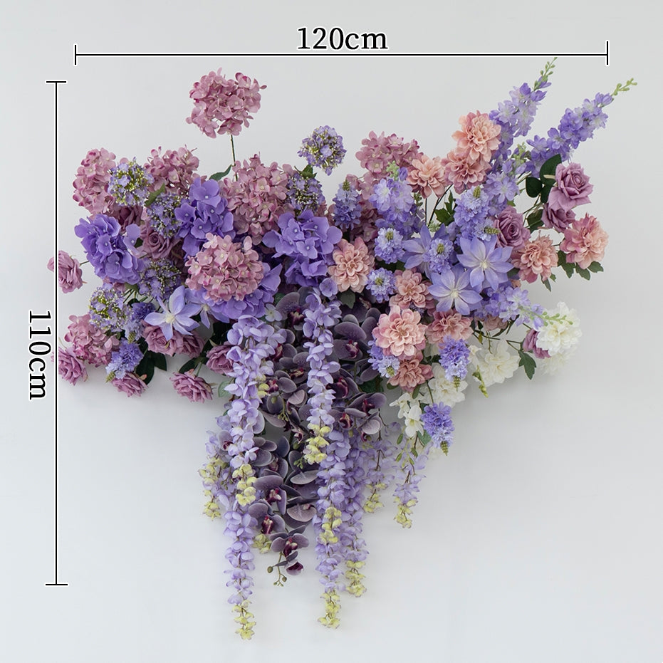Valar Flower Lavender Wall-Mounted Artificial Flower Arrangement – Wedding Backdrop Floral Panel Set for Ceremony & Event Decor FA-280