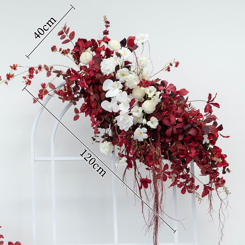 Valar Flower Oriental Red Hanging Floral Set – Artificial Flower Arrangement for Wedding Ceremony Wall Decor & Event Backdrop FA-279