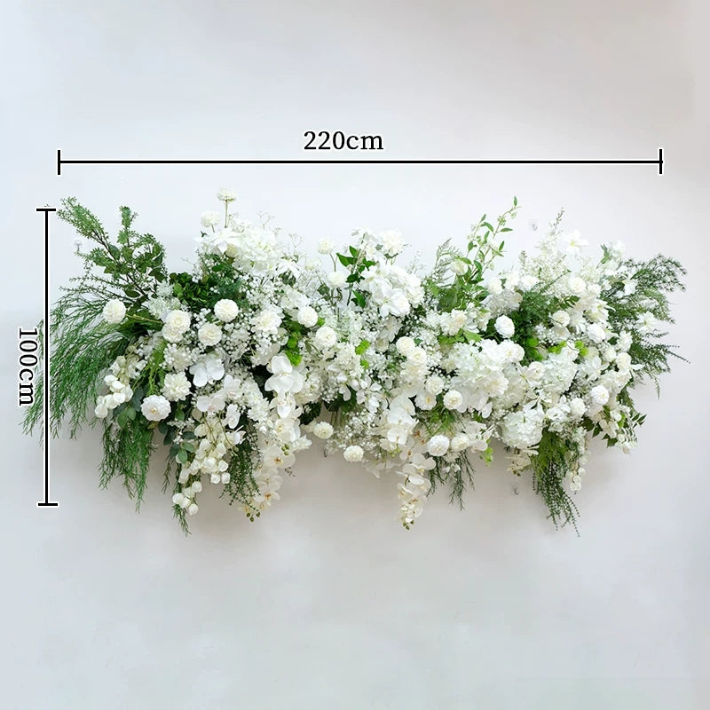 ValarFlower White Green Artificial Flower Arrangement Set, Wedding Ceremony Backdrop and Aisle Floral Decor FA-381