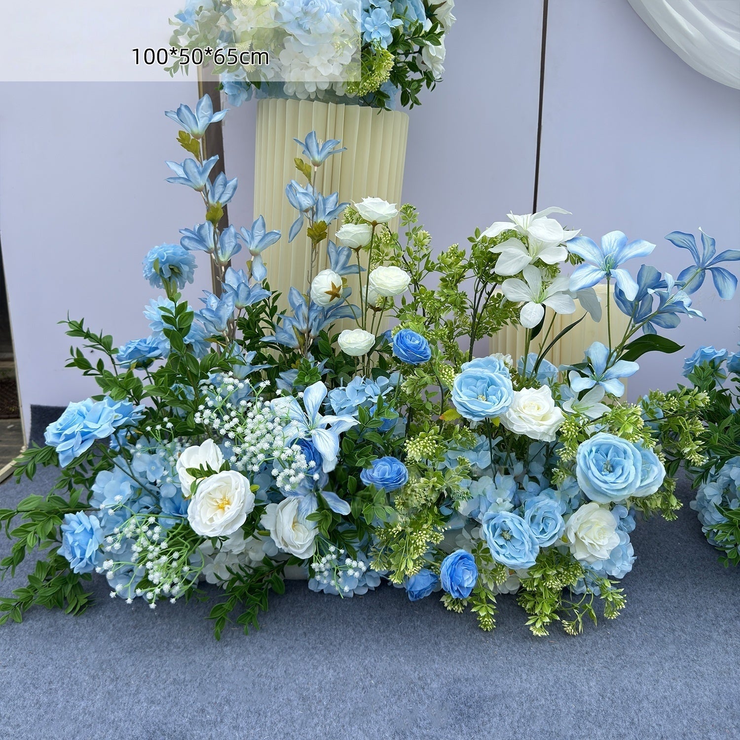 Frühlingsinspiriertes Kunstblumen-Set – Blaues und gelbes Kunstblumen-Set für Veranstaltungen FA-264