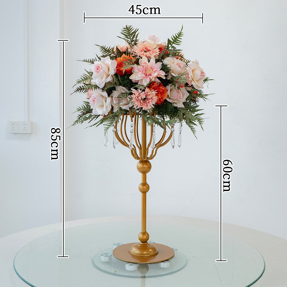ValarFlower Luxury Artificial Floral Centerpiece, Elegant Faux Flower Table Arrangement, Wedding Reception Decor, Event Decoration TF-132