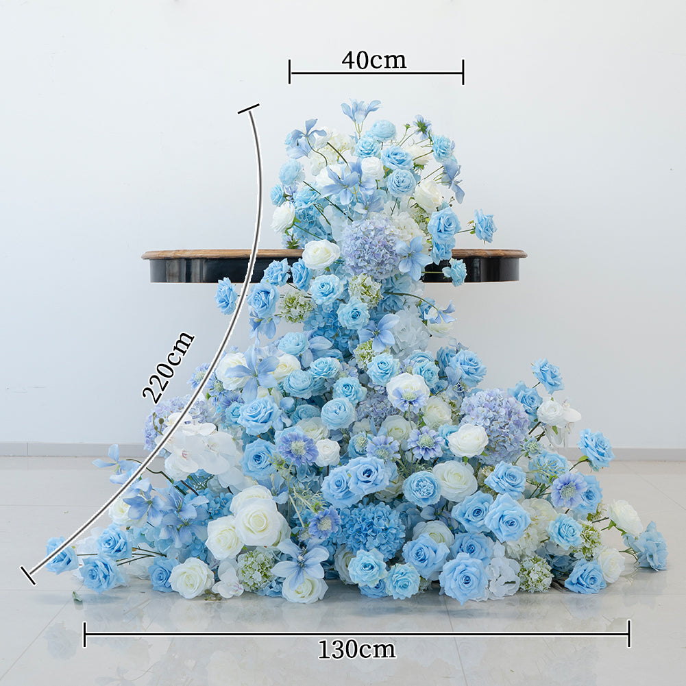 Valar Flower Blue and White Waterfall Artificial Floral Arrangement for Wedding Table Decor FA-308