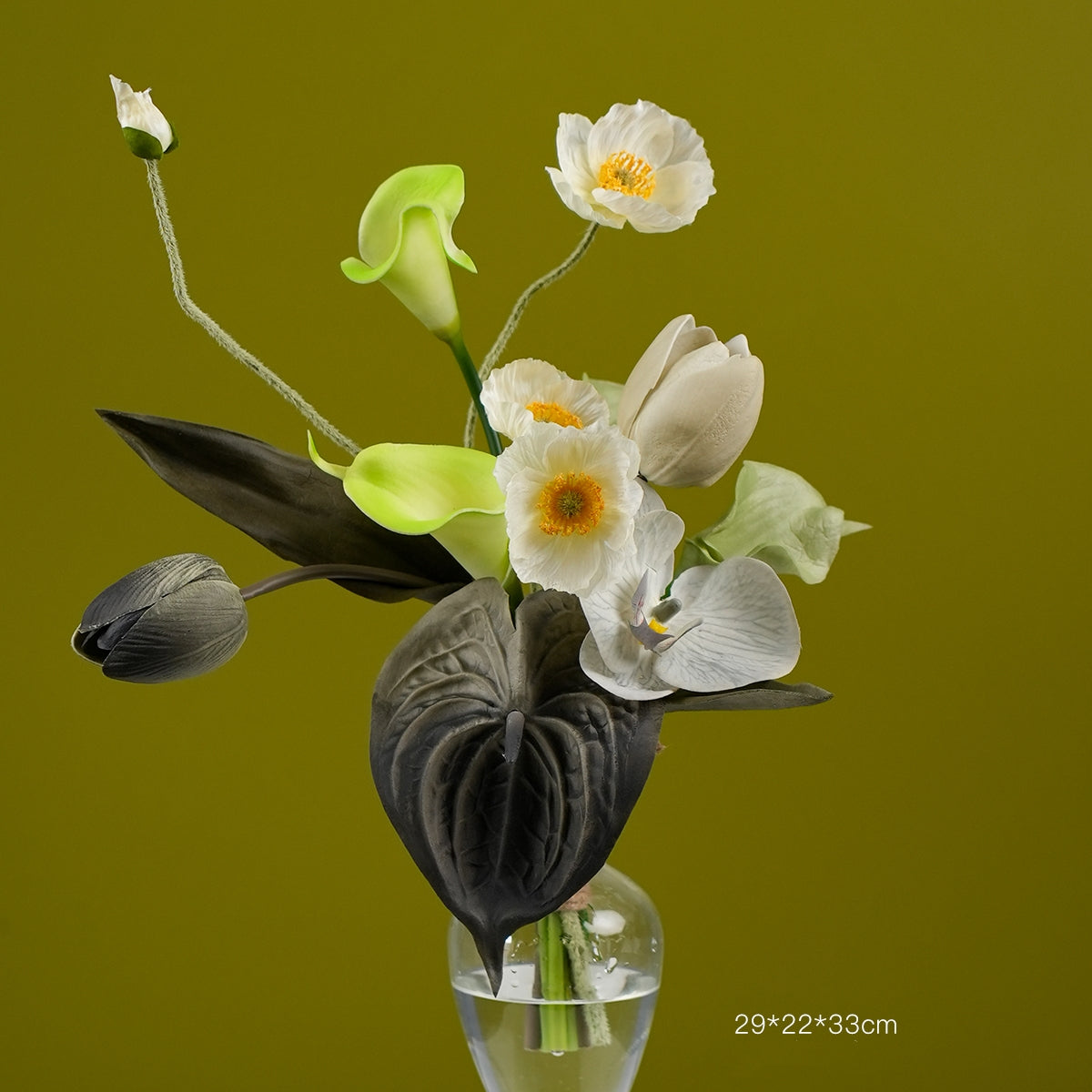 Modern Artistic Faux Floral Arrangement | Luxury Designer Artificial Flowers for Home, Hotel & Event Display VB-213 (Without Vase)