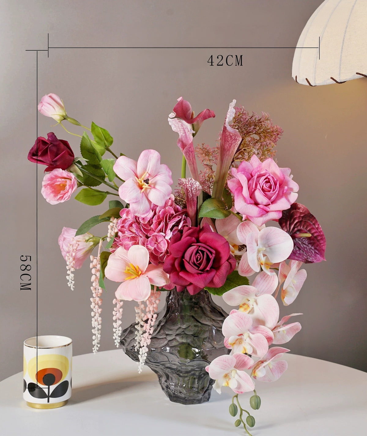 Elegantes Blumenstrauß-Arrangement mit Herbstmotiv | Luxuriöse Kunstblumen für Hochzeiten und Inneneinrichtung VB-113 (ohne Vase)