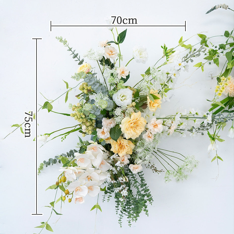 ValarFlower Artificial White Yellow Daisy Garden Floral Arrangement Set for Wedding Ceremony Aisle Decor, Outdoor Party & Event Decoration FA-347