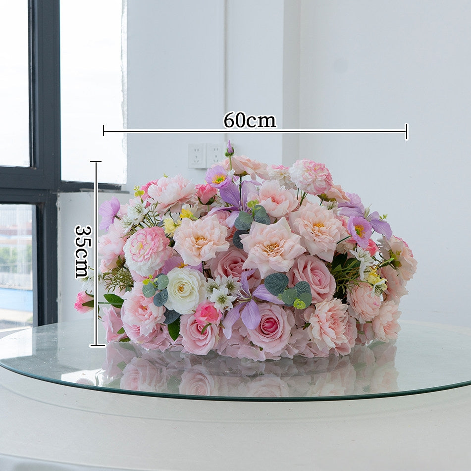 Arreglo Floral Artificial para Decoración de Bodas, Accesorio de Boda Hecho a Mano, Flores Artificiales para Pasillo de Boda al Aire Libre, Decoración de Escenario y Arreglo de Bola Floral TF-110