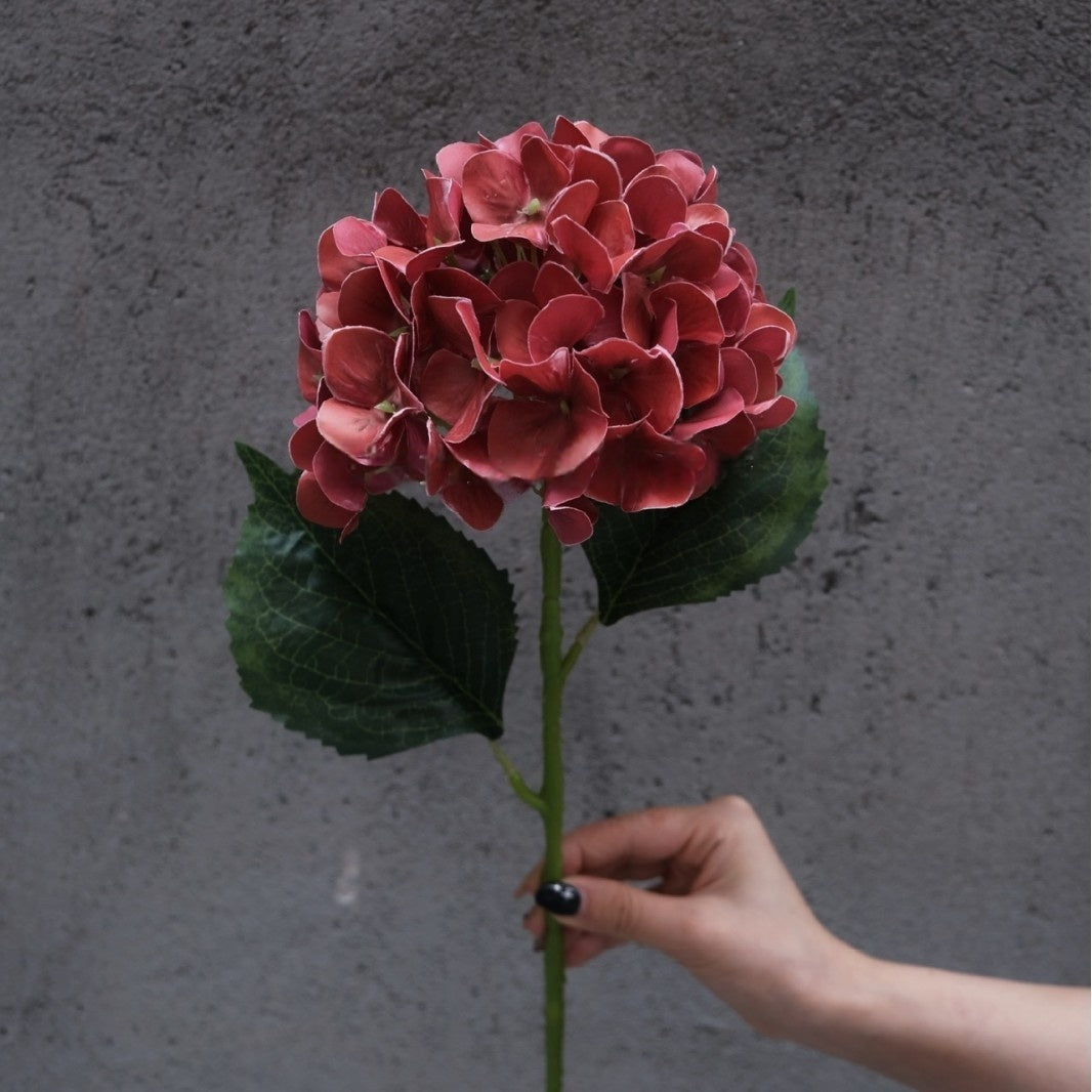 Burgundy Faux Flower Stem | Wine Red Single Bloom for Home Decor FS-1007A