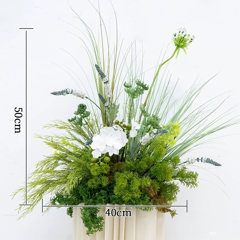 ValarFlower Green Artificial Floral Installation Set, Garden Style Wedding Ceremony Backdrop FA-371