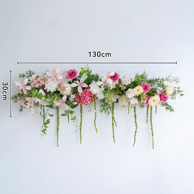 Juego de Camino de Mesa con Flores Artificiales y Vegetación Colgante – Decoración de Pared y Mesa con Flores Falsas para Boda o Evento FA-241
