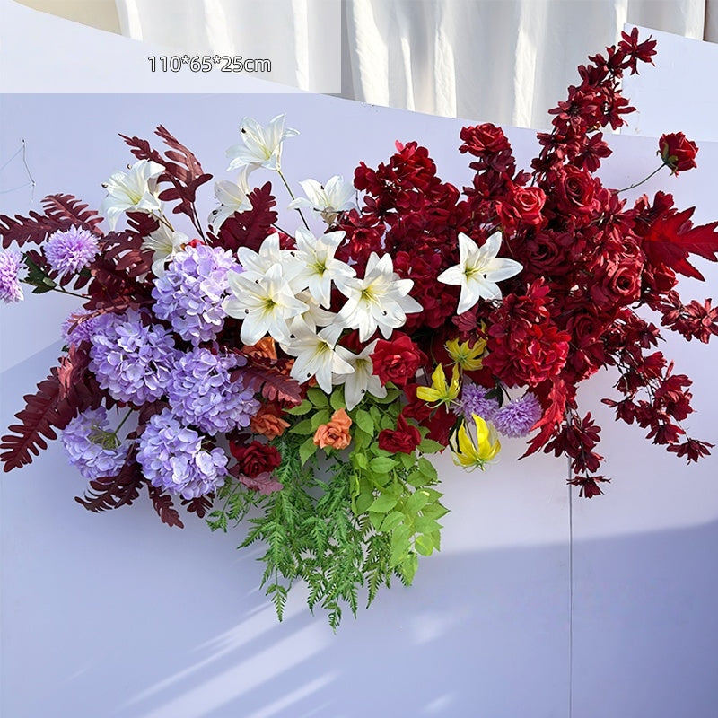 Valar Flower Red Wedding Aisle Artificial Flower Arrangements for Ceremony Backdrop & Venue Decoration WF-103