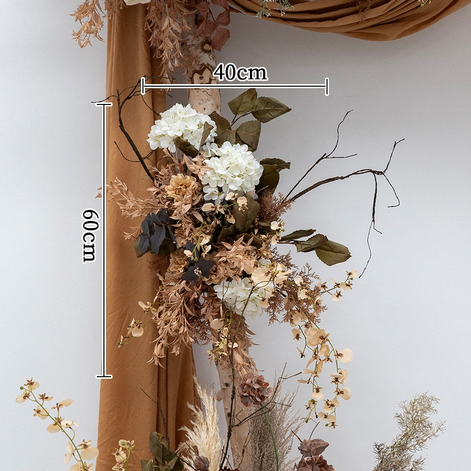 ValarFlower Rustic Brown Floral Arch Set – Artificial Fall Wedding Backdrop for Ceremony, Party & Event Decor FA-325