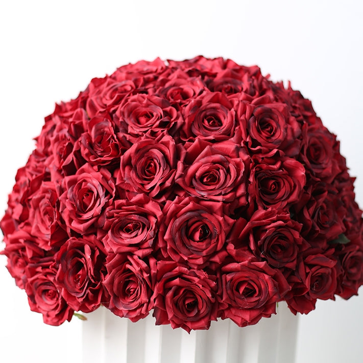 Centro de mesa de rosa artificial en forma de bola floral pura para bodas, decoración de eventos y estilismo de lugares FA-227