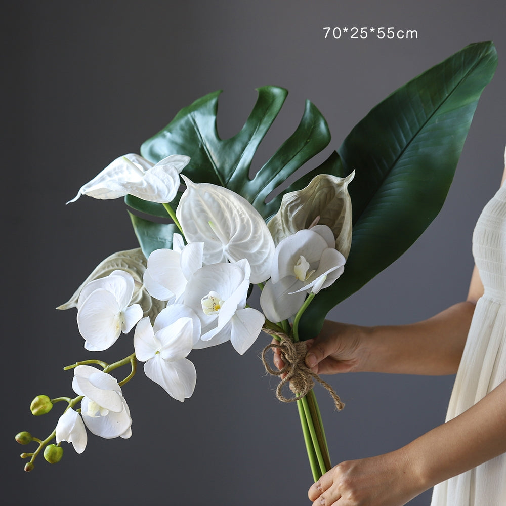 Elegant Faux Floral Table Arrangement | Modern Artificial Flower Centerpiece for Home & Office Decor VB-214 (Without Vase)