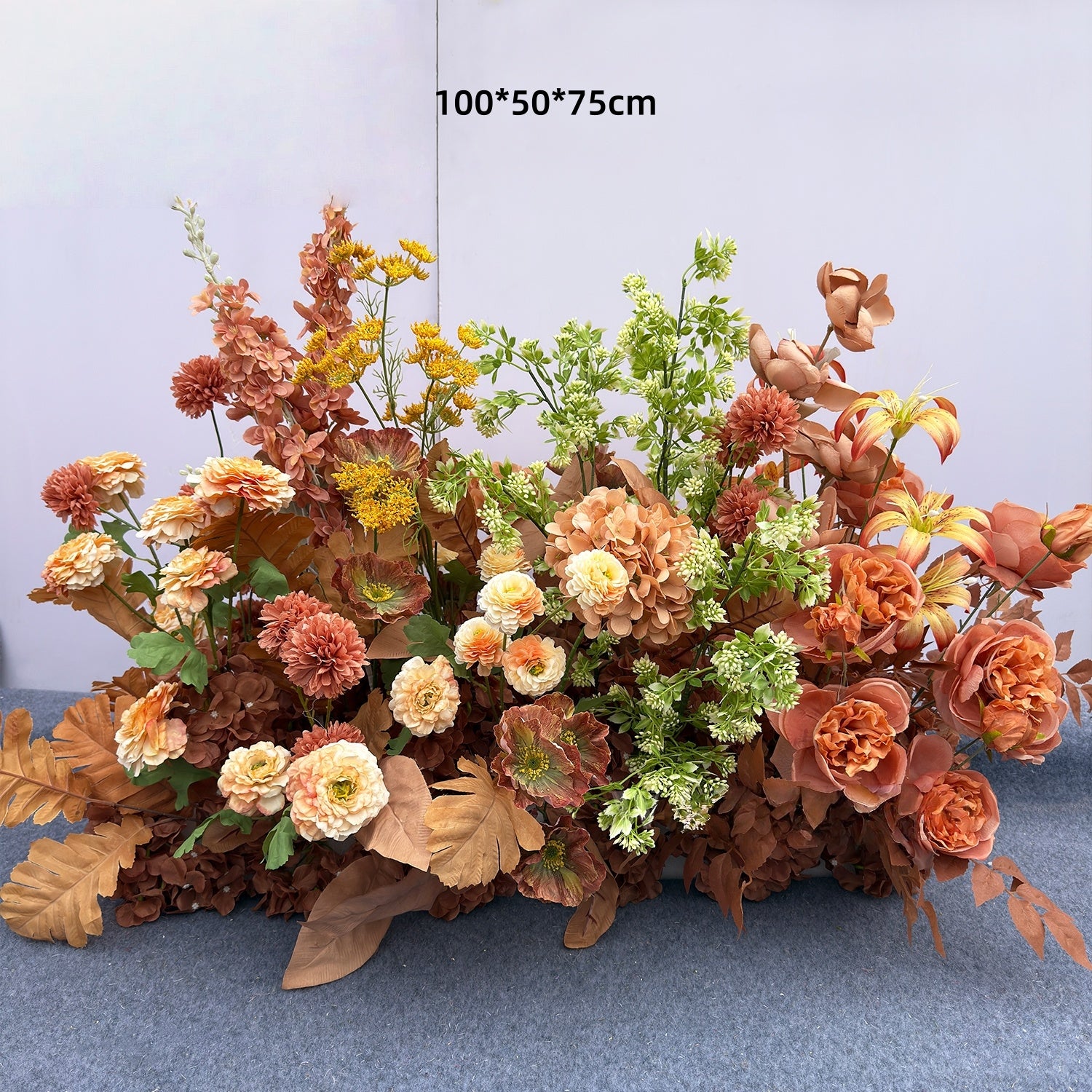 Valar Flower Coffee & Orange Lily Faux Flower Aisle Set for Wedding Ceremony Entrance & Welcome Decor WF-105