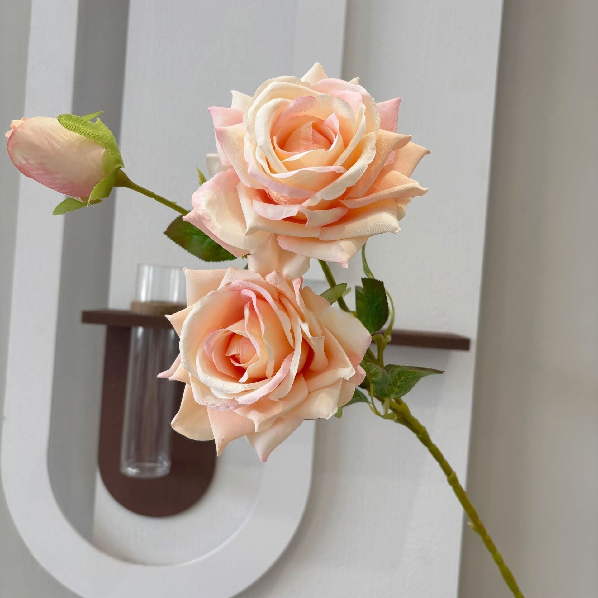 3-Head Carol Rose Artificial Flower – Lifelike Faux Rose Stem for Home Decor & Wedding FS-1024