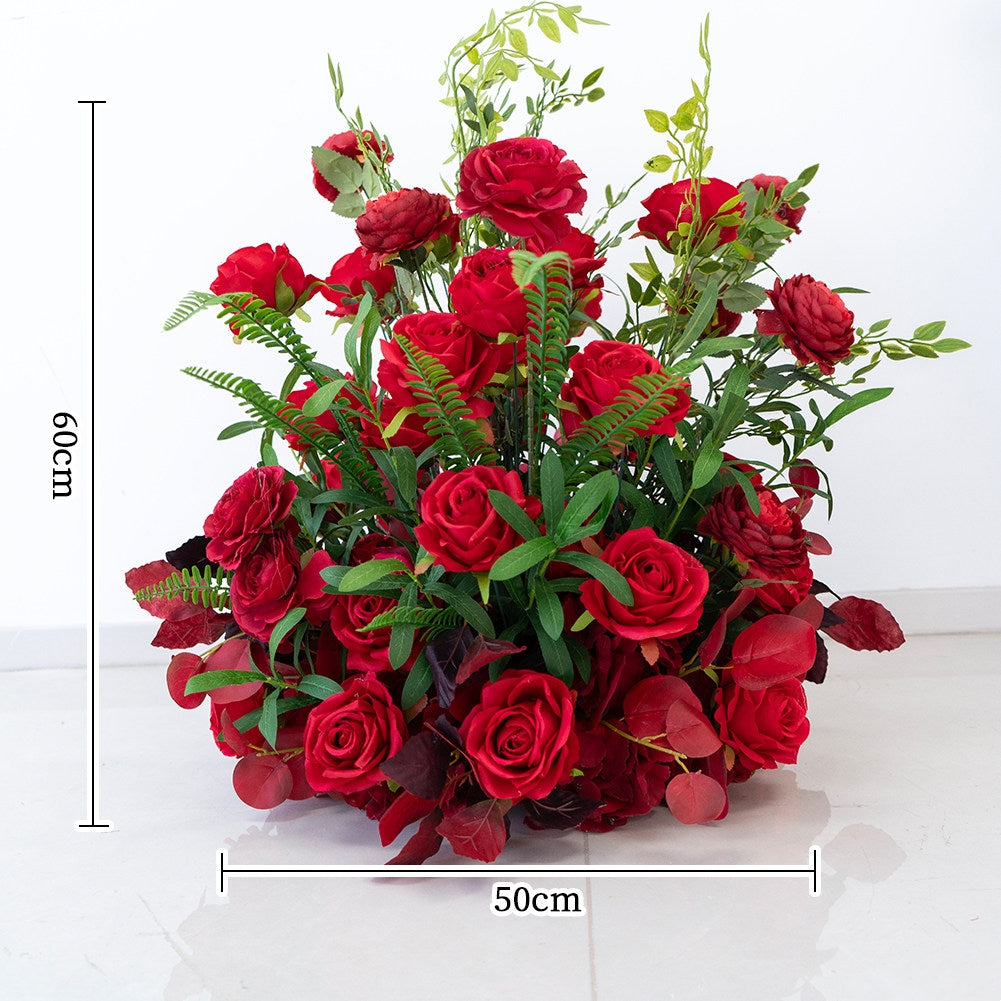 エレガントな青と白の花柄ウェディングアーチ、人工花のアレンジメント、セレモニーバックドロップ&イベント装飾 FA-211