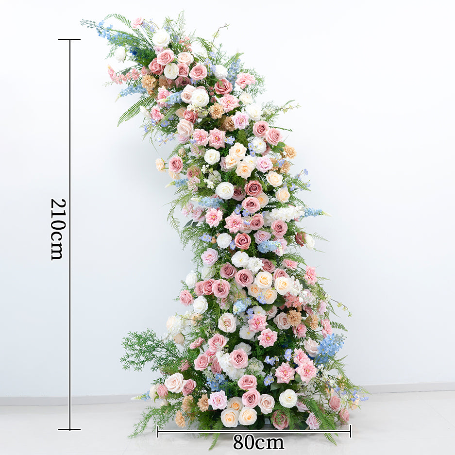 Eleganter Blumenbogen in Mondform für die Hochzeitszeremonie – Künstlicher Blumenbogen für Hochzeiten, Veranstaltungen und besondere Anlässe