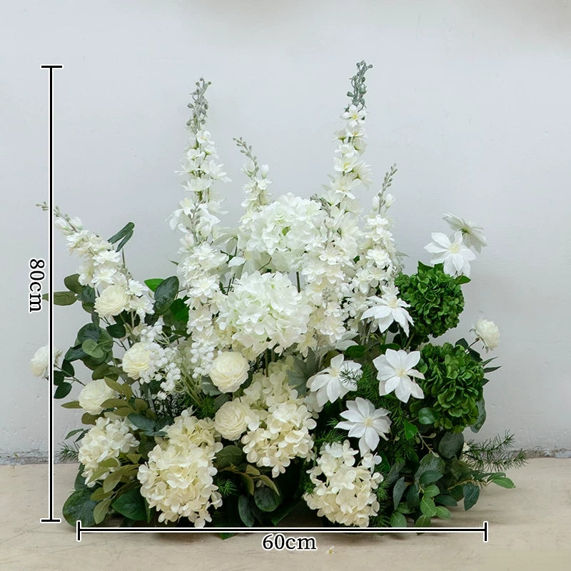 ValarFlower White Green Artificial Flower Arrangement Set, Wedding Ceremony Backdrop and Aisle Floral Decor FA-381