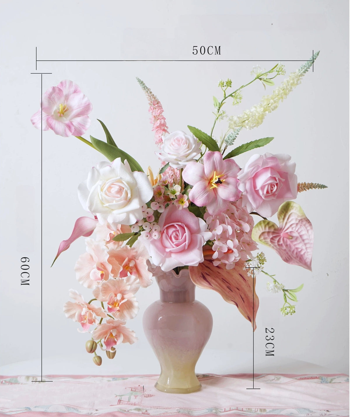 Arreglo de Ramo Floral con Tema Elegante de Otoño | Flores Artificiales de Lujo para Boda y Decoración Interior del Hogar VB-113 (Sin Jarrón)