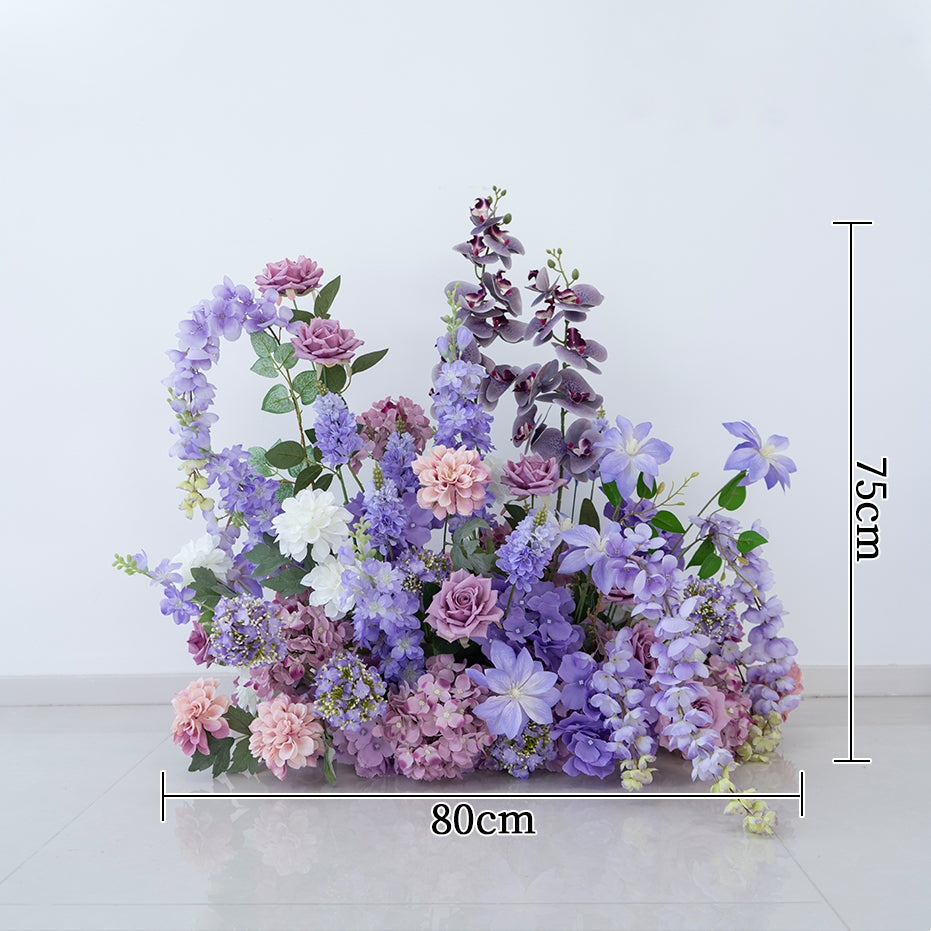 Valar Flower Lavender Wall-Mounted Artificial Flower Arrangement – Wedding Backdrop Floral Panel Set for Ceremony & Event Decor FA-280