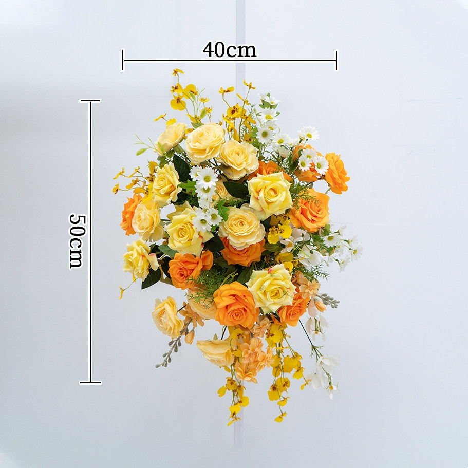 Valar Flower Fresh Yellow & Orange Faux Floral Arrangement Set for Wedding & Event Decor FA-319