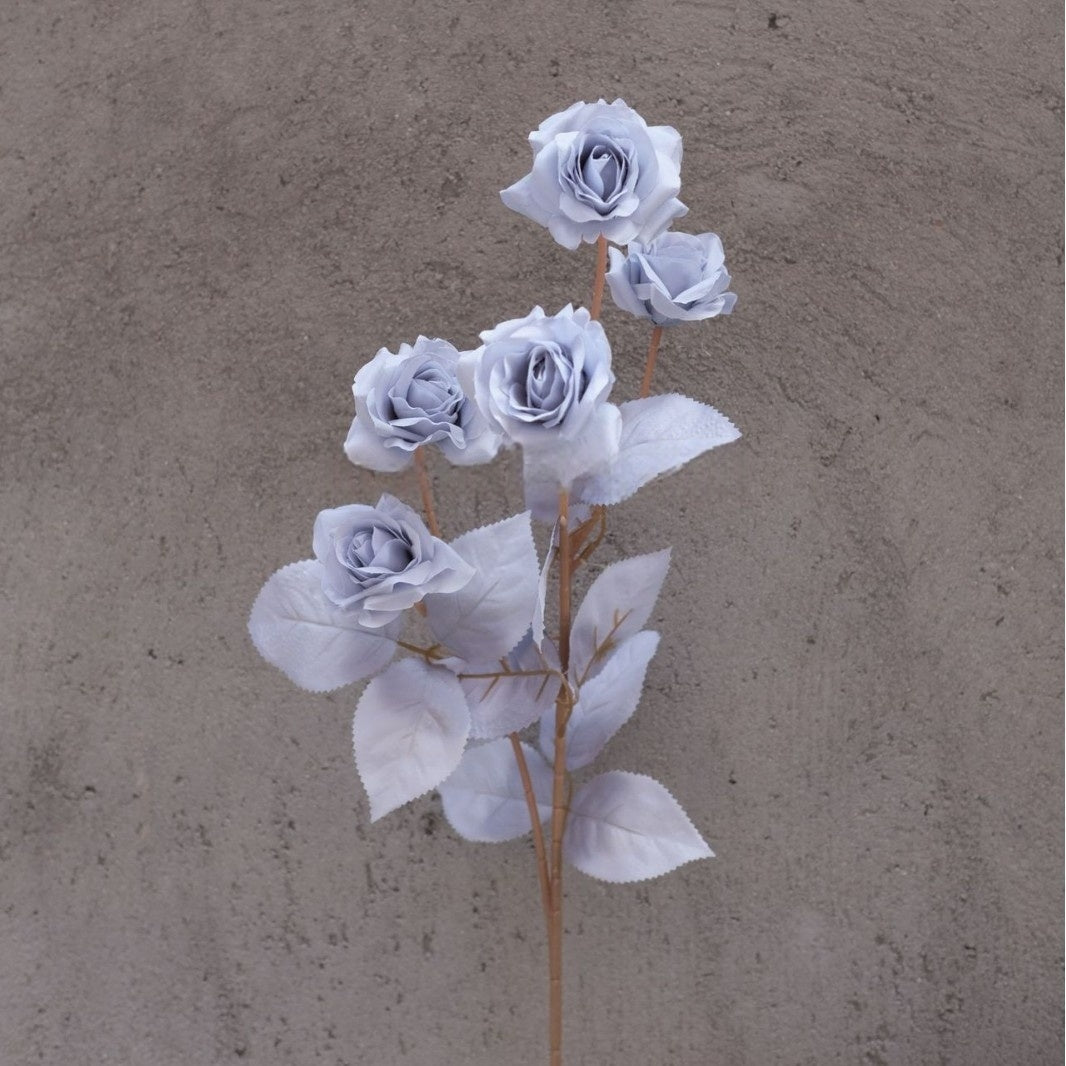 Sky Blue Faux Flower Stem | Elegant Single Bloom for Home Decor FS-1009A