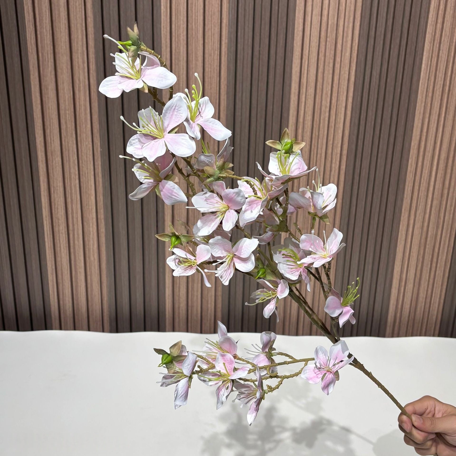 Faux Bauhinia Blossom Spray by Valar Flower – Vibrant Artificial Orchid Tree Flowers for Weddings & Arrangements FS-1076
