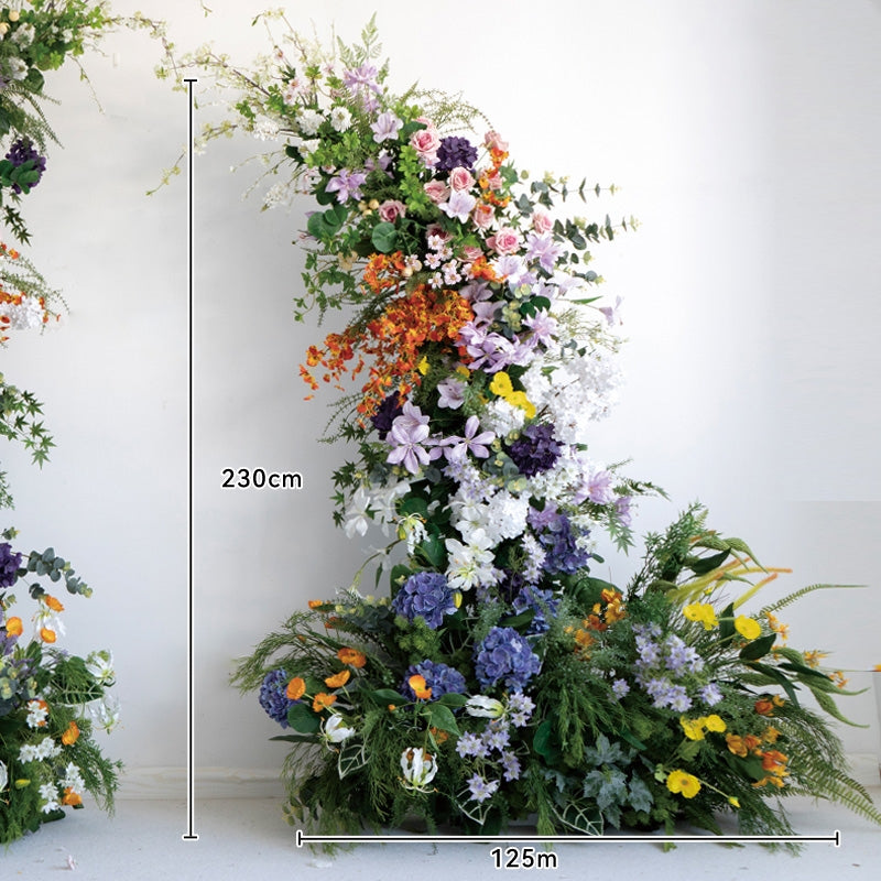 Arco Floral en Forma de Luna Elegante para Ceremonia de Boda - Arco de Flores Artificiales para Bodas, Eventos y Ocasiones Especiales VA-314