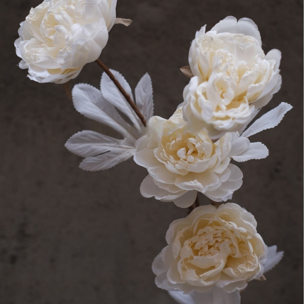 White Faux Flower Stems | Minimalist Single Bloom for Home Decor & Styling FS-1003A