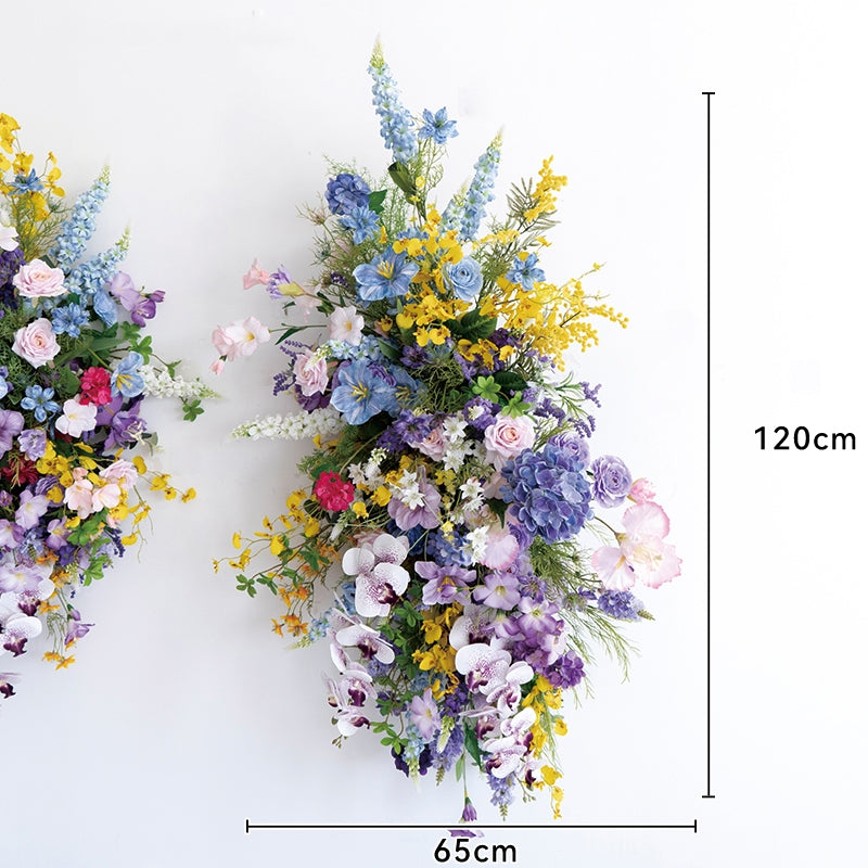 Colorful Spring Artificial Flower Set – Welcome Area Floral Display in Purple, Yellow, and Blue Tones FA-250