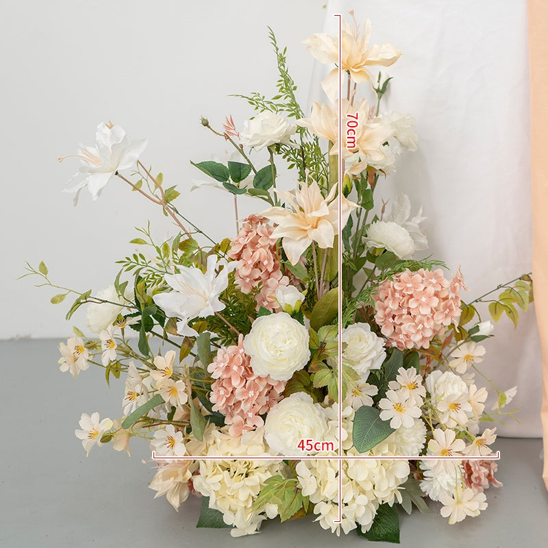 Peach and White Faux Flower Arrangement – Romantic Event Table & Sign Styling Set FA-263