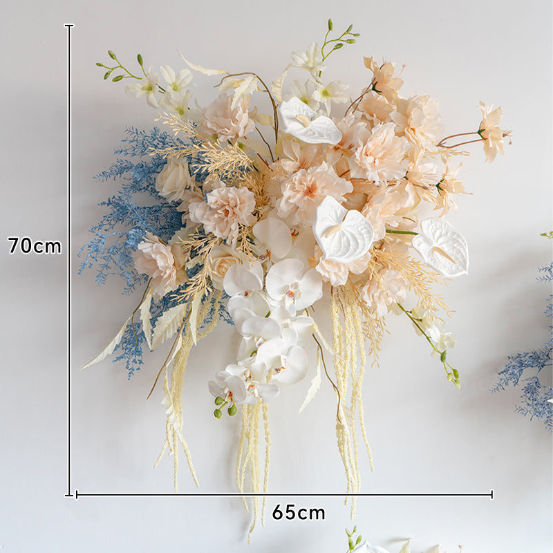 우아한 파란색과 흰색 꽃 장식 결혼식 아치, 인공 꽃 배열, 의식 배경 및 이벤트 장식 FA-211