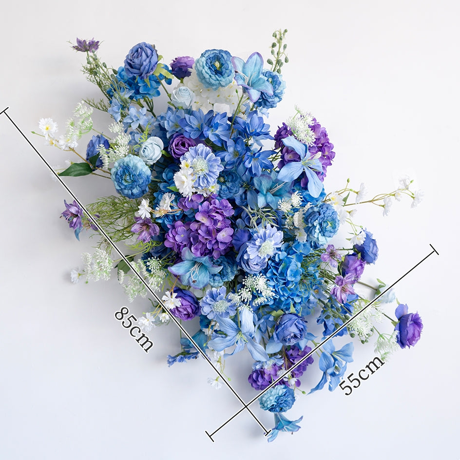 Pfirsich-weißes Kunstblumenarrangement – Romantisches Event-Tisch- und Schild-Styling-Set FA-263