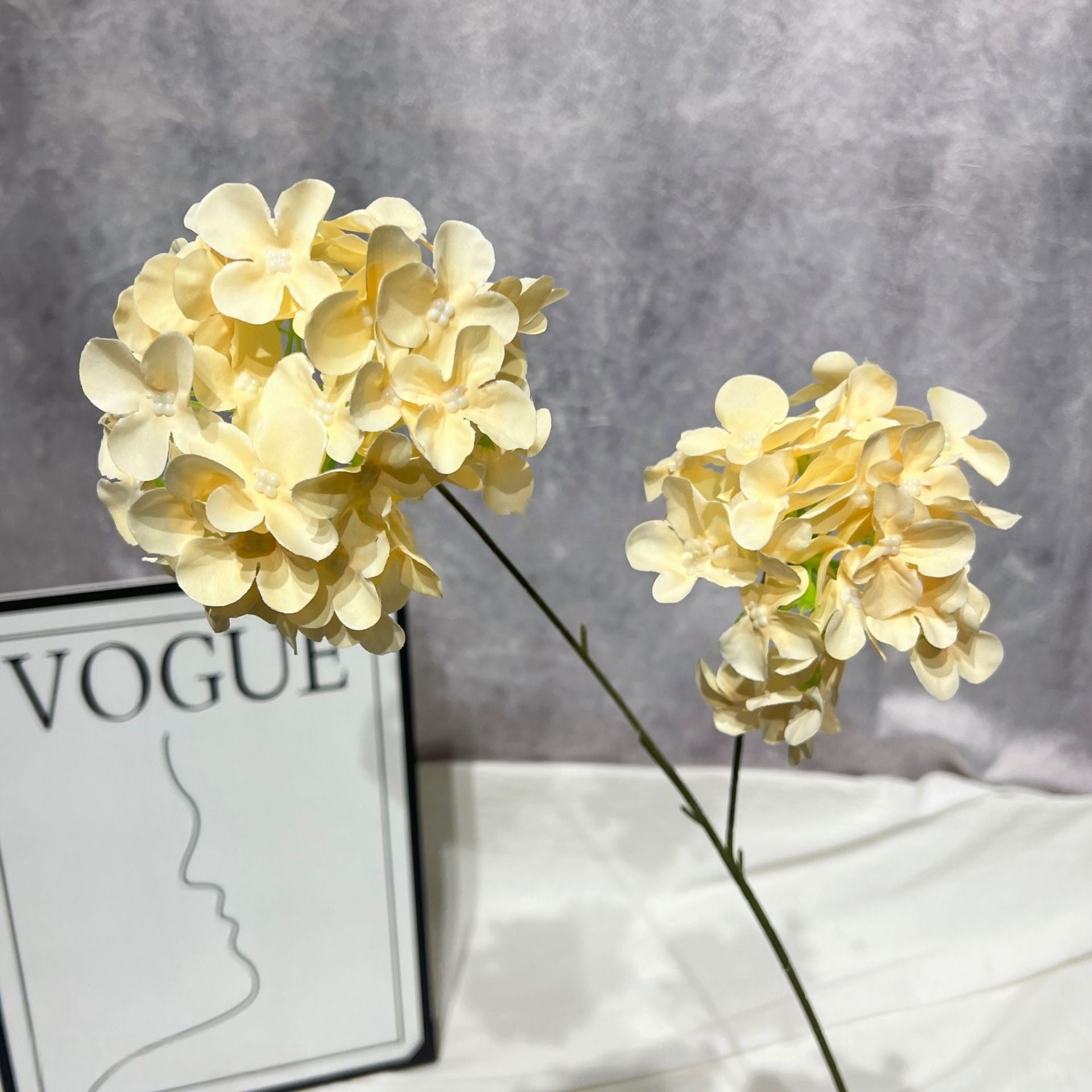 Valar Flower Artificial Hydrangea Stems – Double Head Real Touch Silk Flowers for Home & Wedding Decor FS-1067