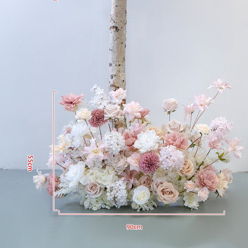 Boho Neutral Faux Flower Arch – Elegant Pink & Ivory Wedding Backdrop FA-260