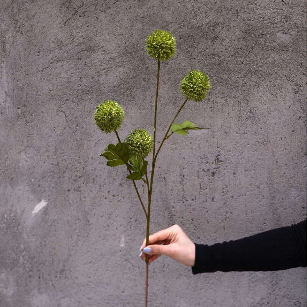 4-Head Allium Faux Flower – Modern Pom Pom Decorative Stem FS-1042