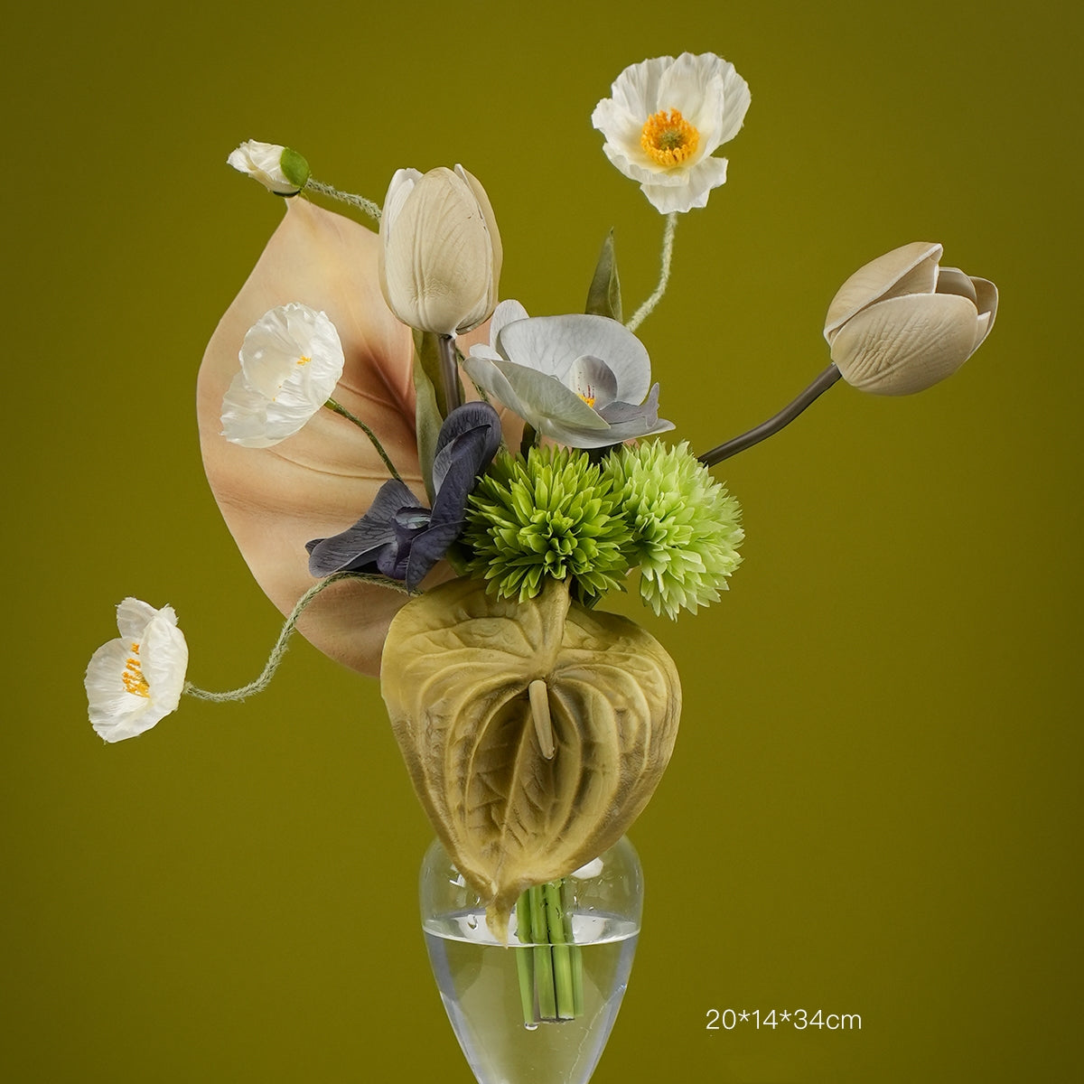 Modern Artistic Faux Floral Arrangement | Luxury Designer Artificial Flowers for Home, Hotel & Event Display VB-213 (Without Vase)