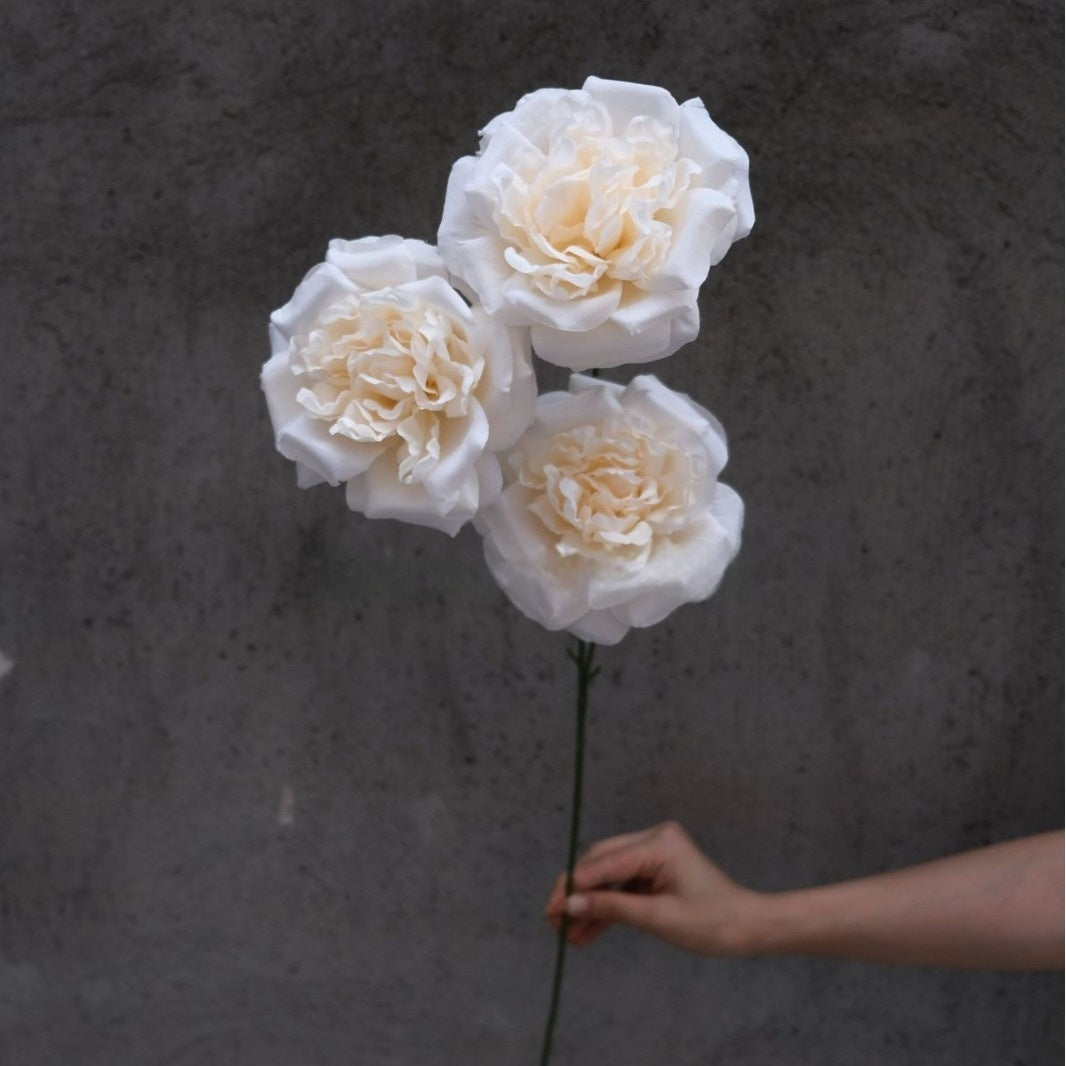 Three-Head Faux Martin Rose Stem – Single Artificial Flower for Home Decor & Wedding Styling FS-1019