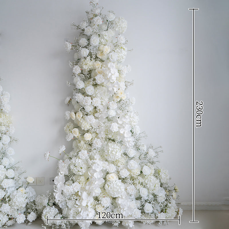 Valar Flower All-White Faux Floral Wall Set – Elegant Hanging Installation for Wedding Ceremony & Luxury Display VA-374