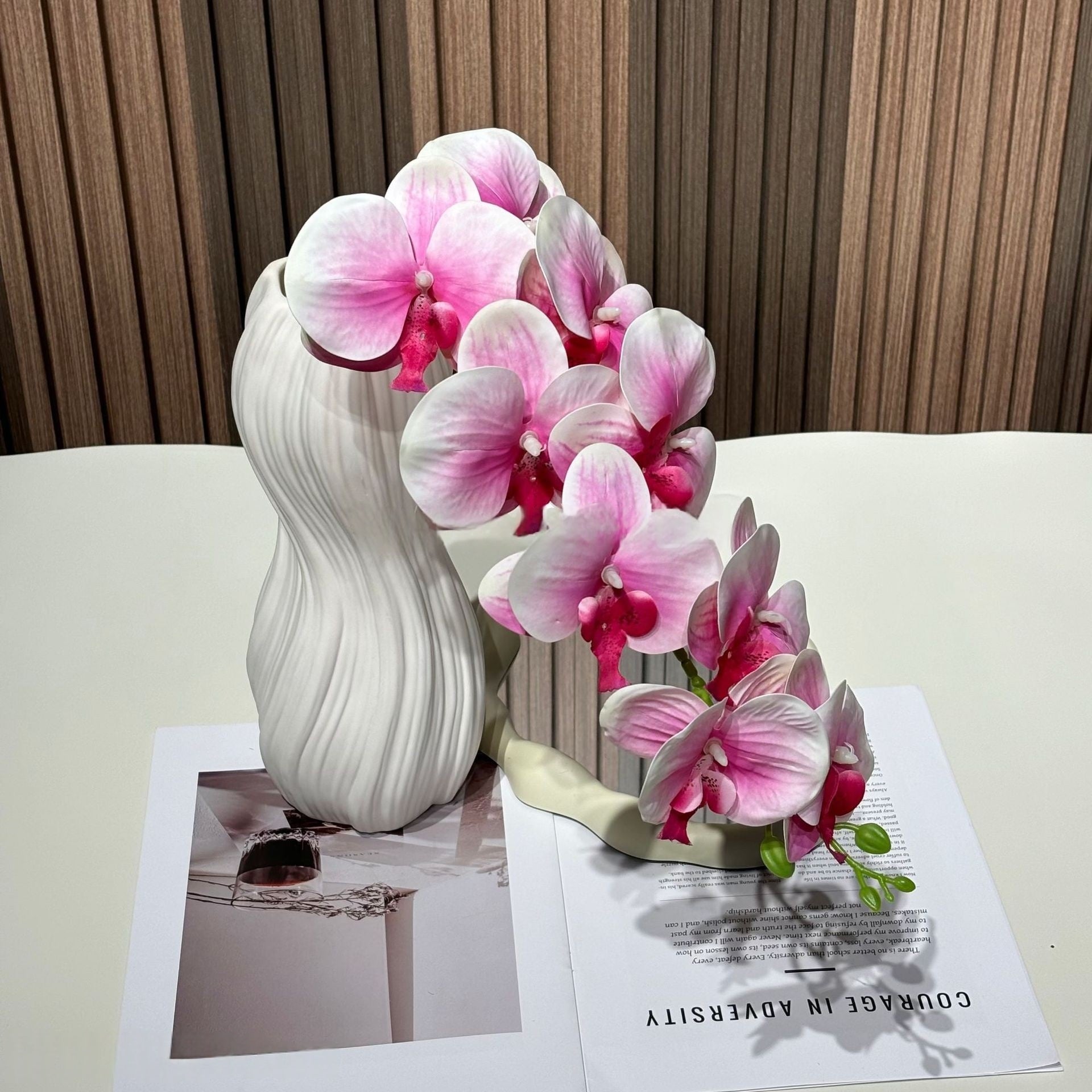 Valar Flower 3D Butterfly Orchid – 9 Heads of Realistic Faux Phalaenopsis for Elegant Home & Event Decor FS-1060