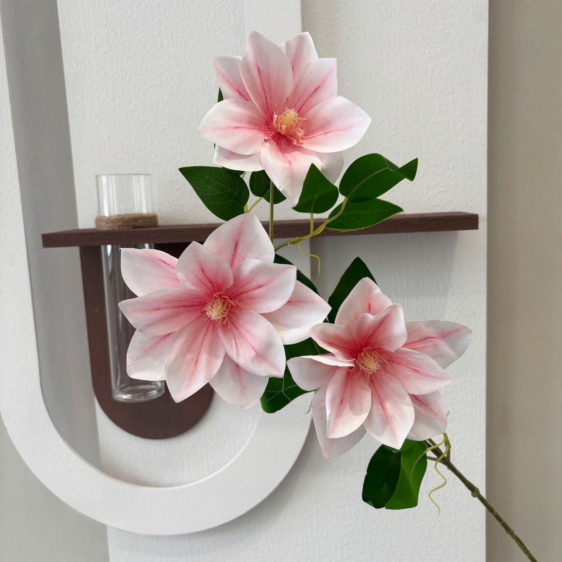 3D Clematis Artificial Flower – Realistic Single Stem for Home Decor & Wedding Arrangements FS-1023