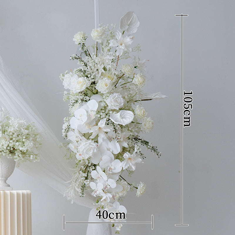 Zeitlose weiße Kunstblumenkollektion – Eleganter Hochzeitshintergrund und Dekoration für den Empfangsbereich FA-248