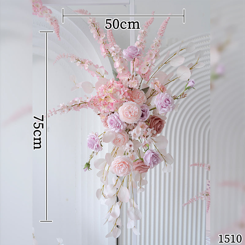 Arco y Conjunto de Pilar Floral Rosa, Fondo de Boda con Flores Artificiales, Decoración para Propuesta de Compromiso, Fotografía de Eventos FA-201