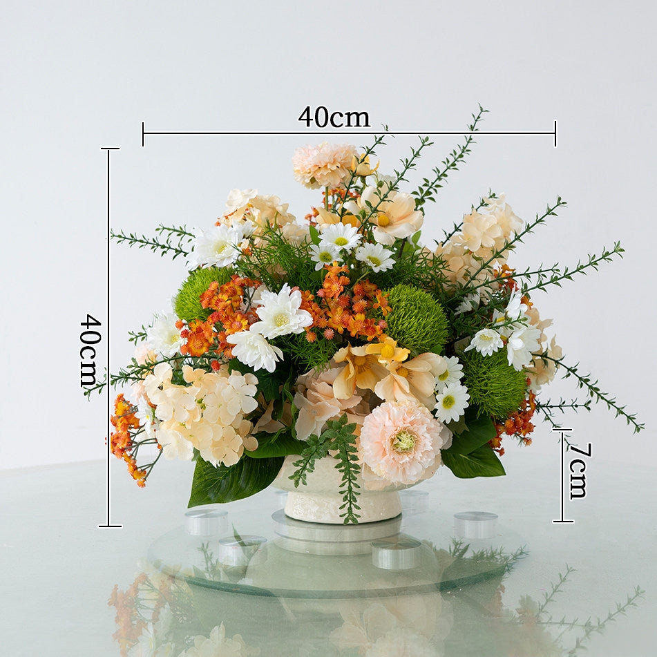 ValarFlower Artificial Floral Table Centerpiece, Wedding Reception Flower Arrangement, Faux Table Decor for Ceremony, Party & Home TF-125