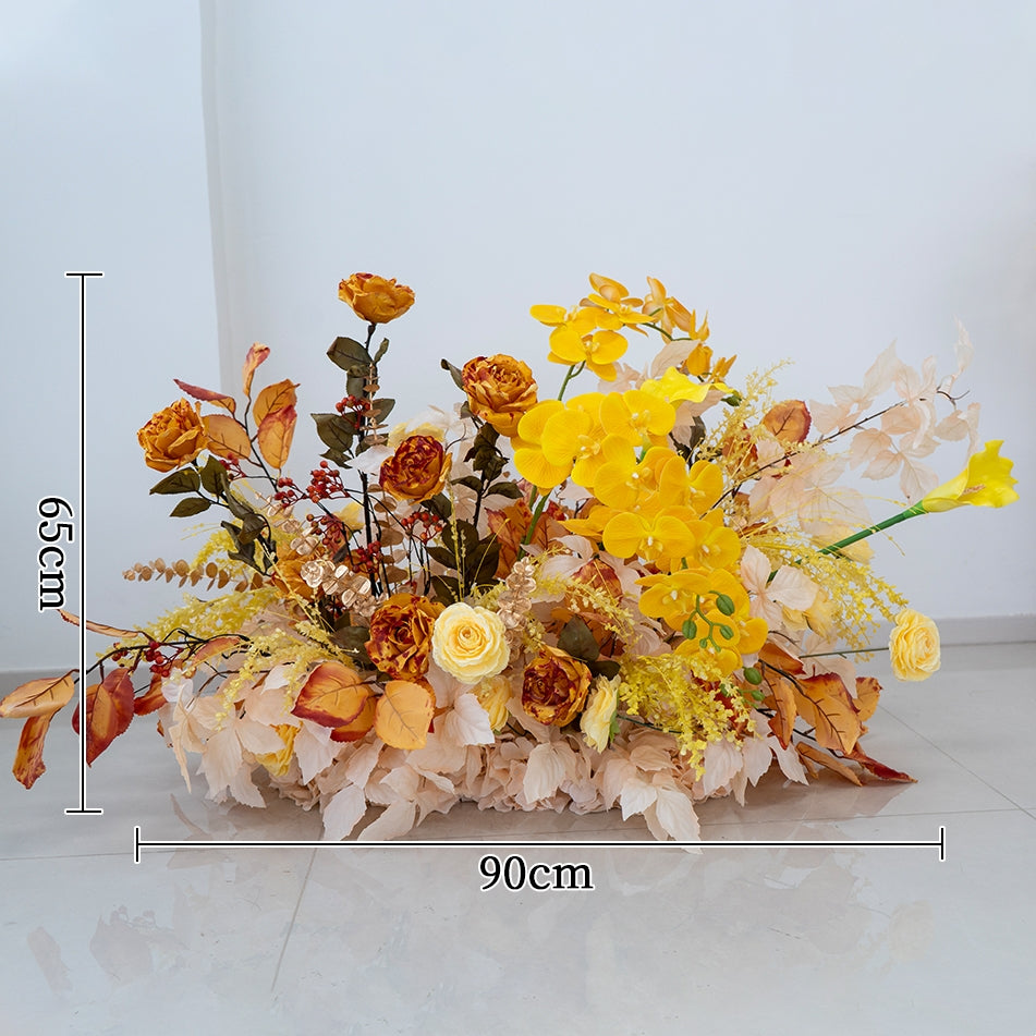 Valar Flower Warm Autumn Yellow Artificial Flower Hanging Set for Ceremony, Reception & Home Decor FA-306