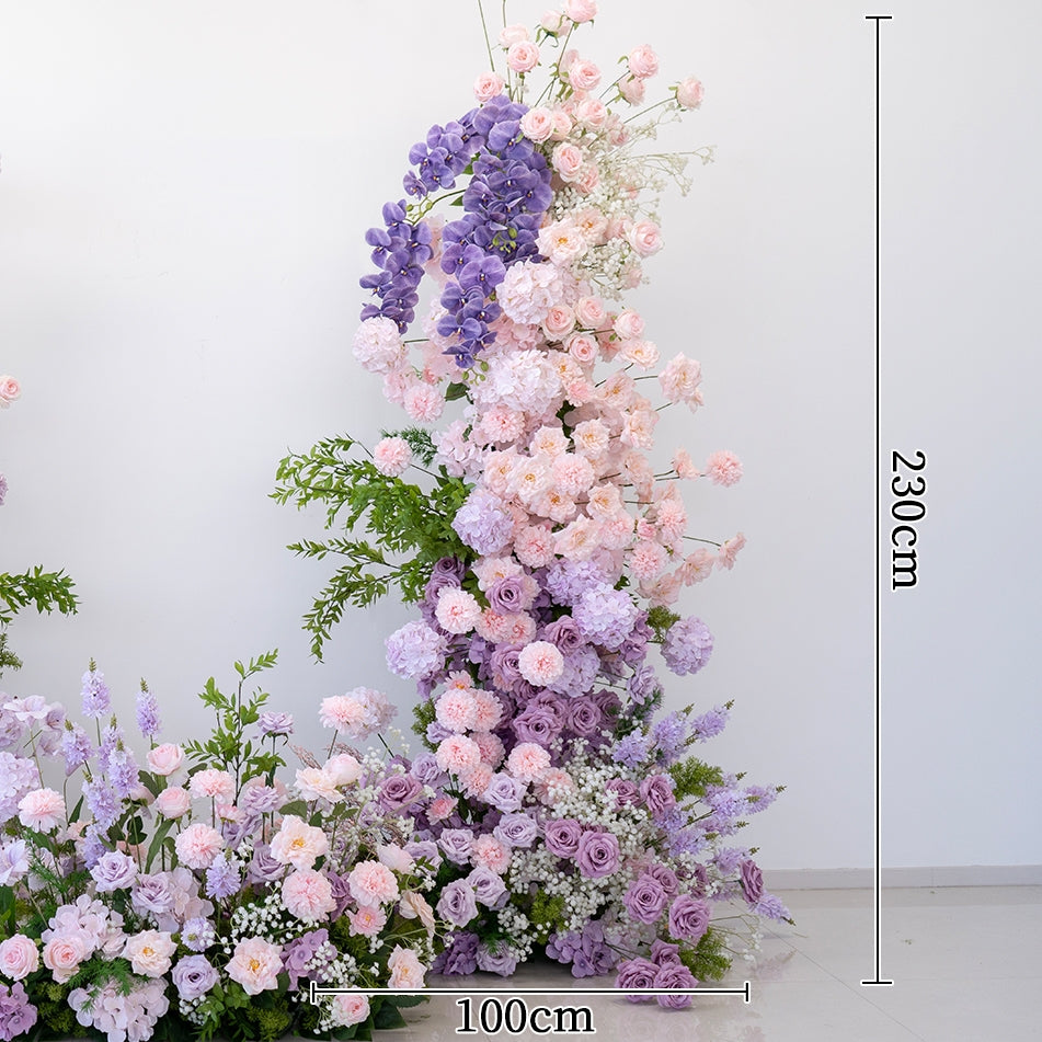 Eleganter Blumenbogen in Mondform für die Hochzeitszeremonie – Künstlicher Blumenbogen für Hochzeiten, Veranstaltungen und besondere Anlässe